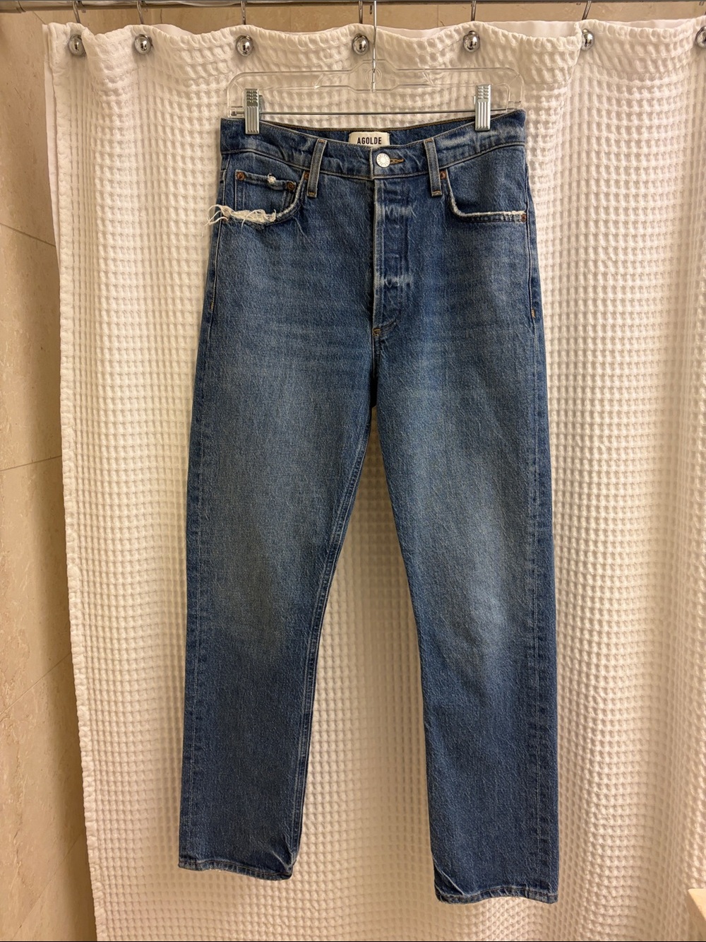AGOLDE Riley Long: High Rise Straight Jeans Sz 27